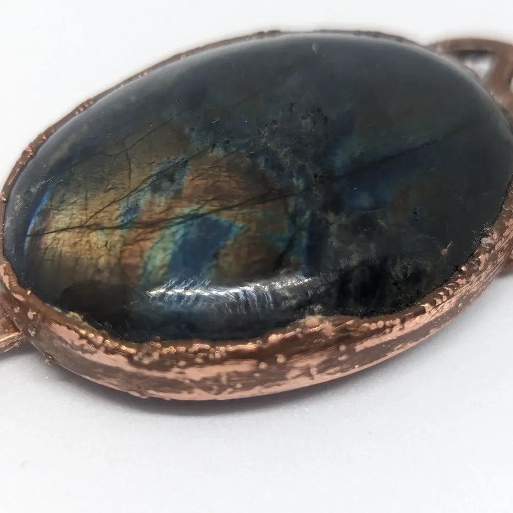 "Destined" Labradorite Key Copper Necklace - Picture 8 of 9